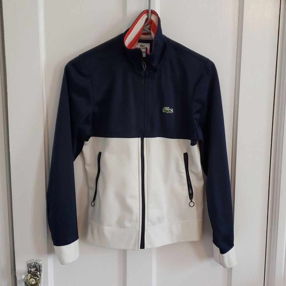Mens Lacoste classic Sport jacket blue and white
